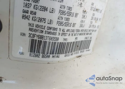 2003 Chrysler Pt Cruiser Limited from USA, damaged, VIN 3C8FY68B13T603590